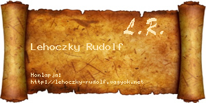 Lehoczky Rudolf névjegykártya